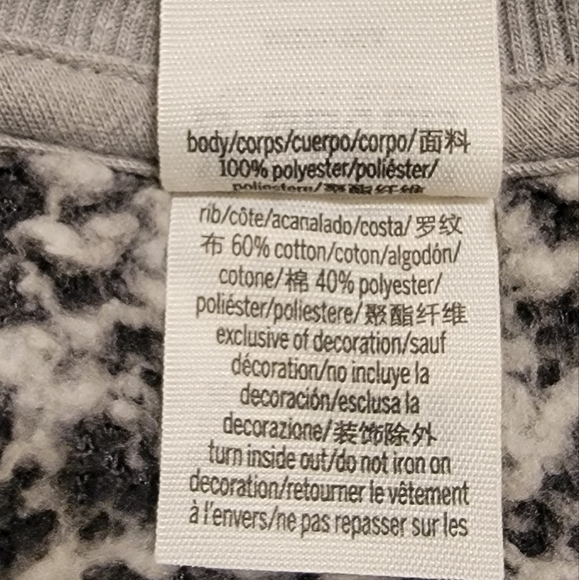 PINK VICTORIA SECRET Sherpa Sweater Size Medium Marled Color Grey/Black - Picture 7 of 7